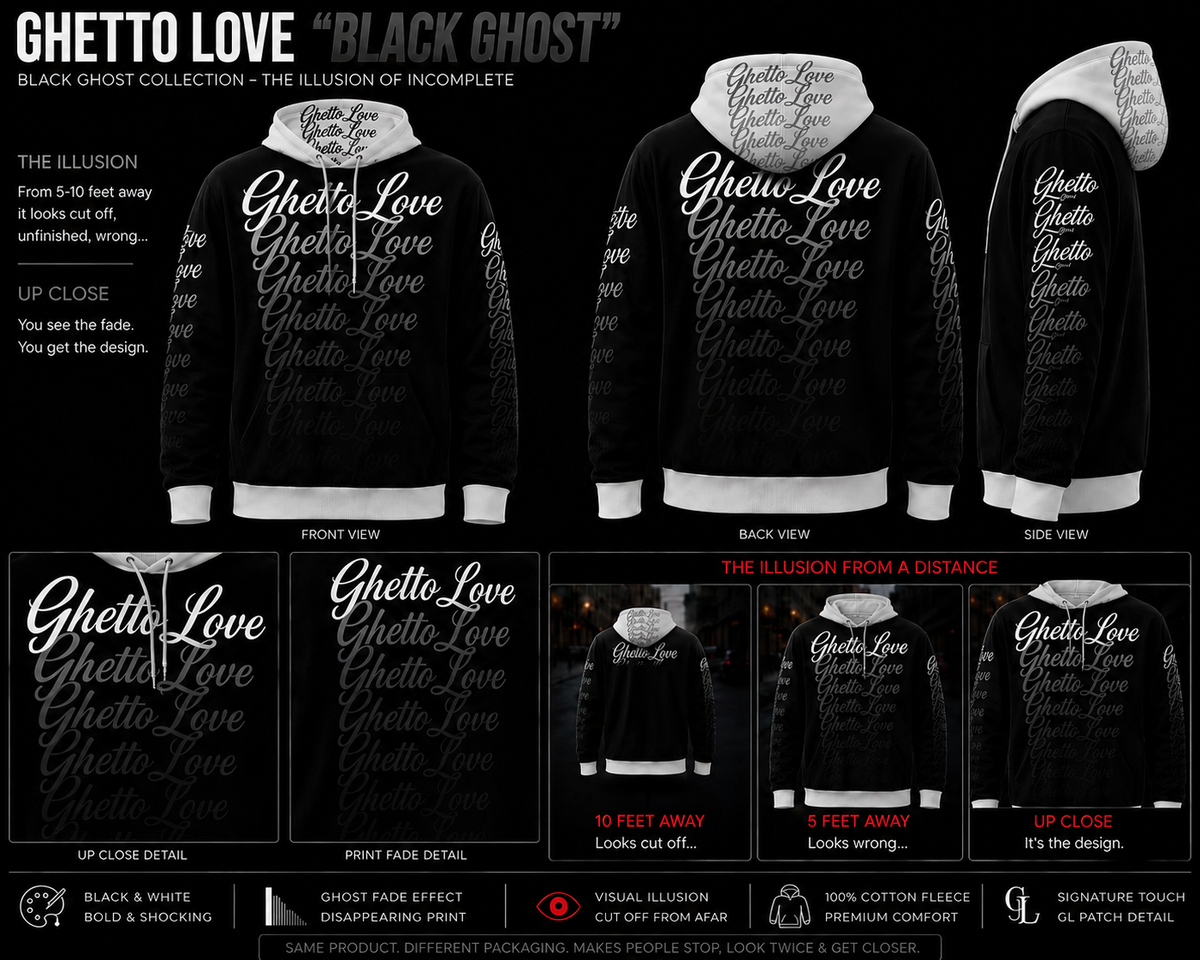 Ghetto Love Ghost Fade Logo Hoodie