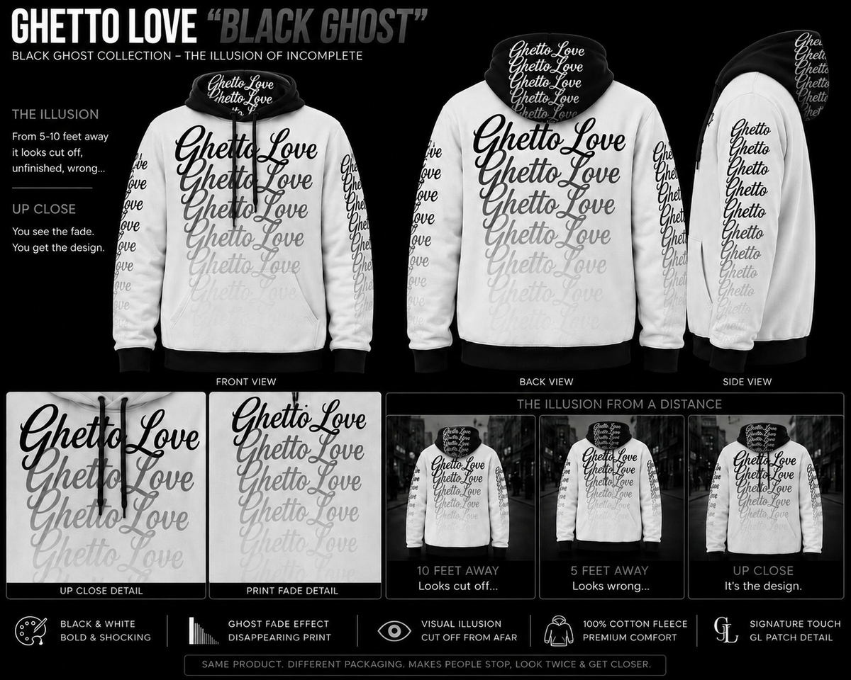 Ghetto Love Ghost Fade Logo Hoodie