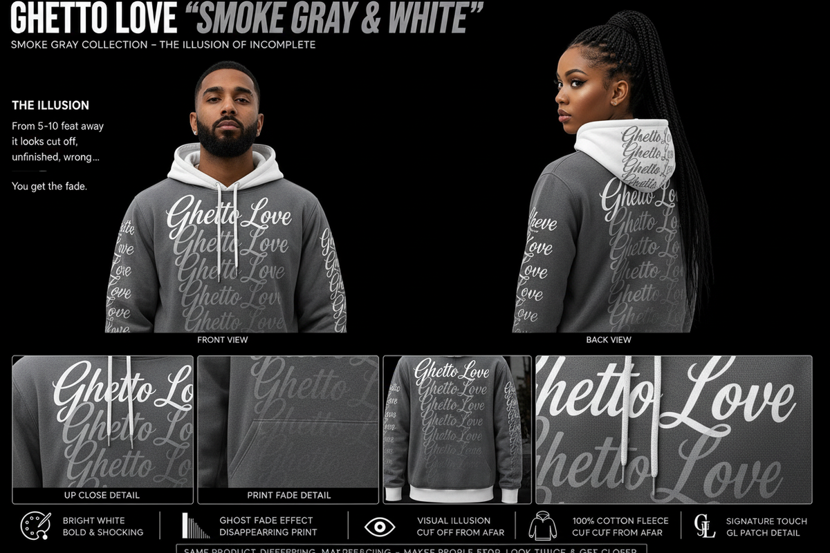 Ghetto Love Ghost Fade Logo Hoodie