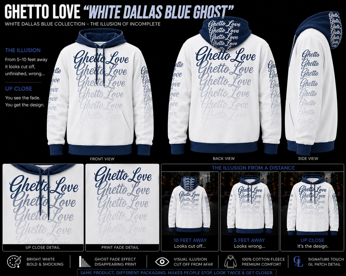 Ghetto Love Ghost Fade Logo Hoodie