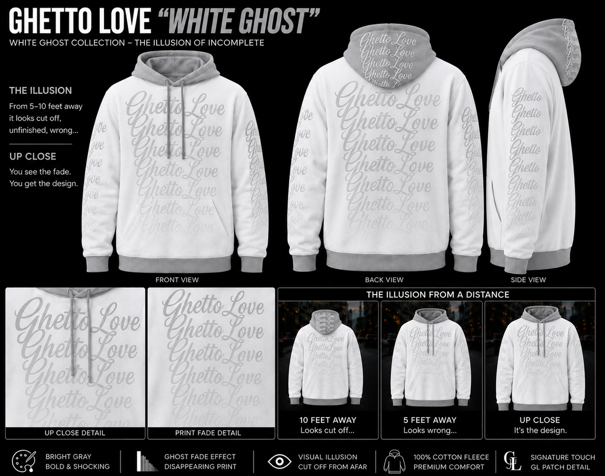 Ghetto Love Ghost Fade Logo Hoodie