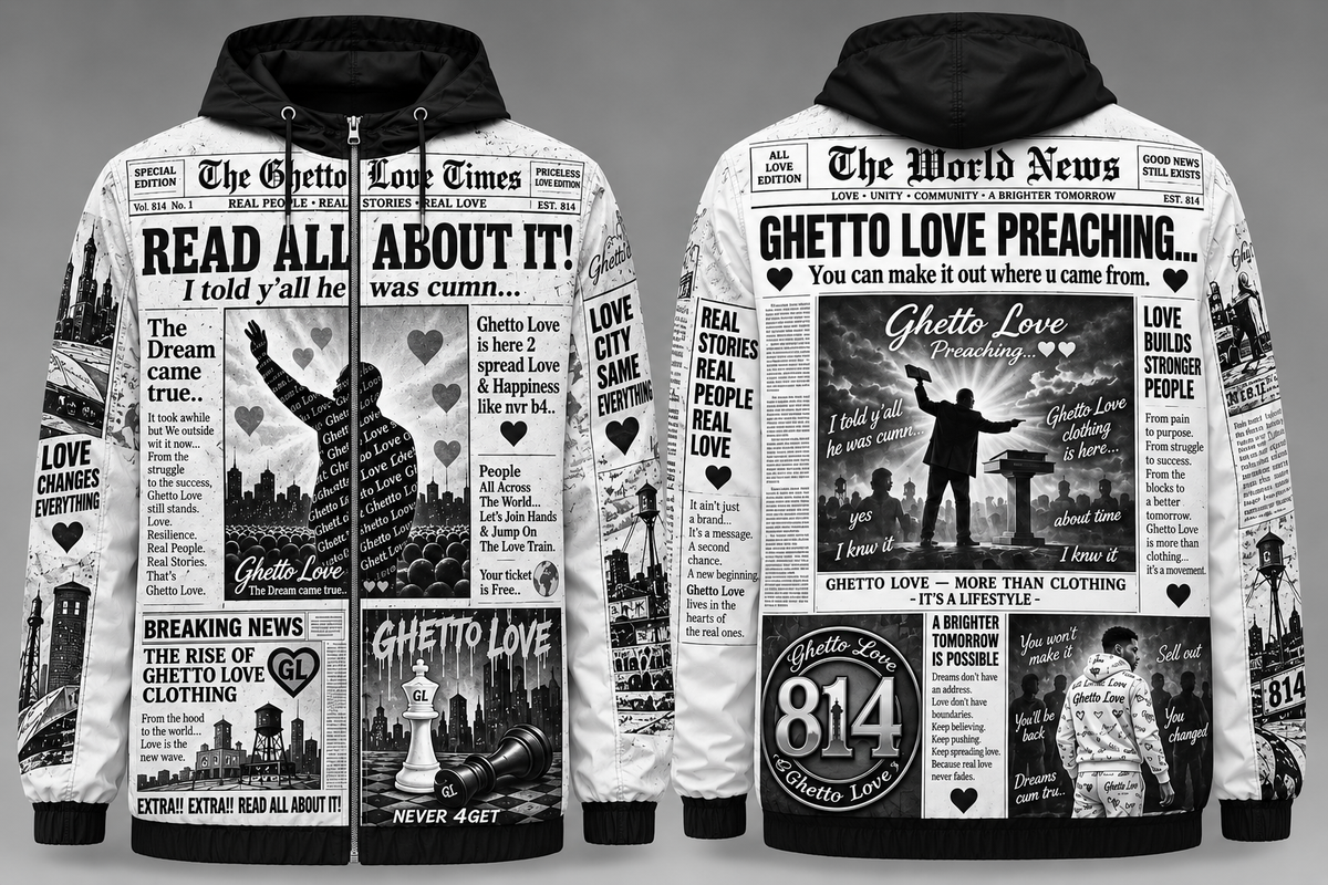 Ghetto Love Black Newspaper Jacket