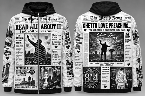 Ghetto Love Black Newspaper Jacket