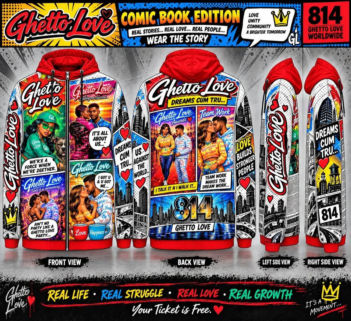 Ghetto Love Comic Book Jacket ( Red)