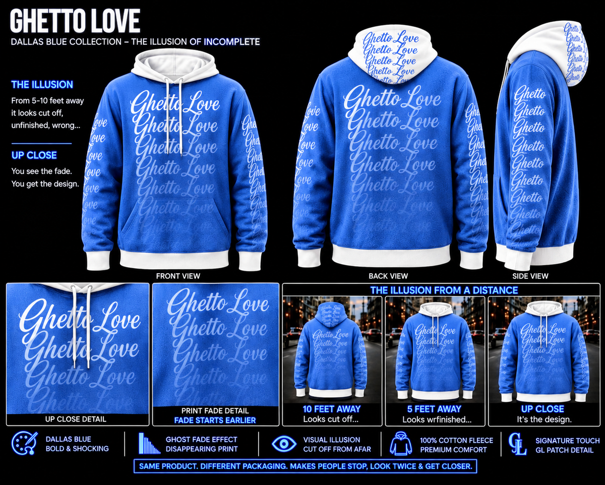 Ghetto Love Ghost Fade Logo Hoodie