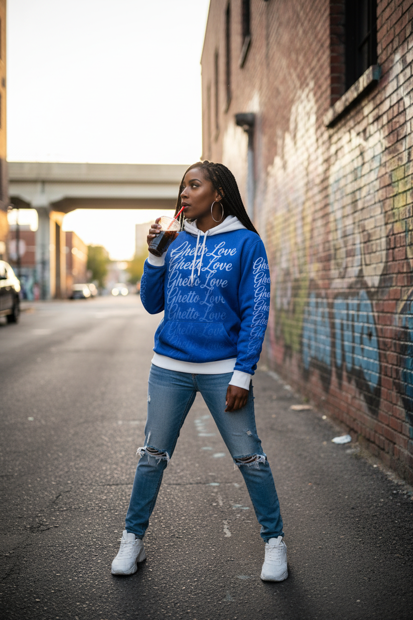 Ghetto Love Ghost Fade Logo Hoodie