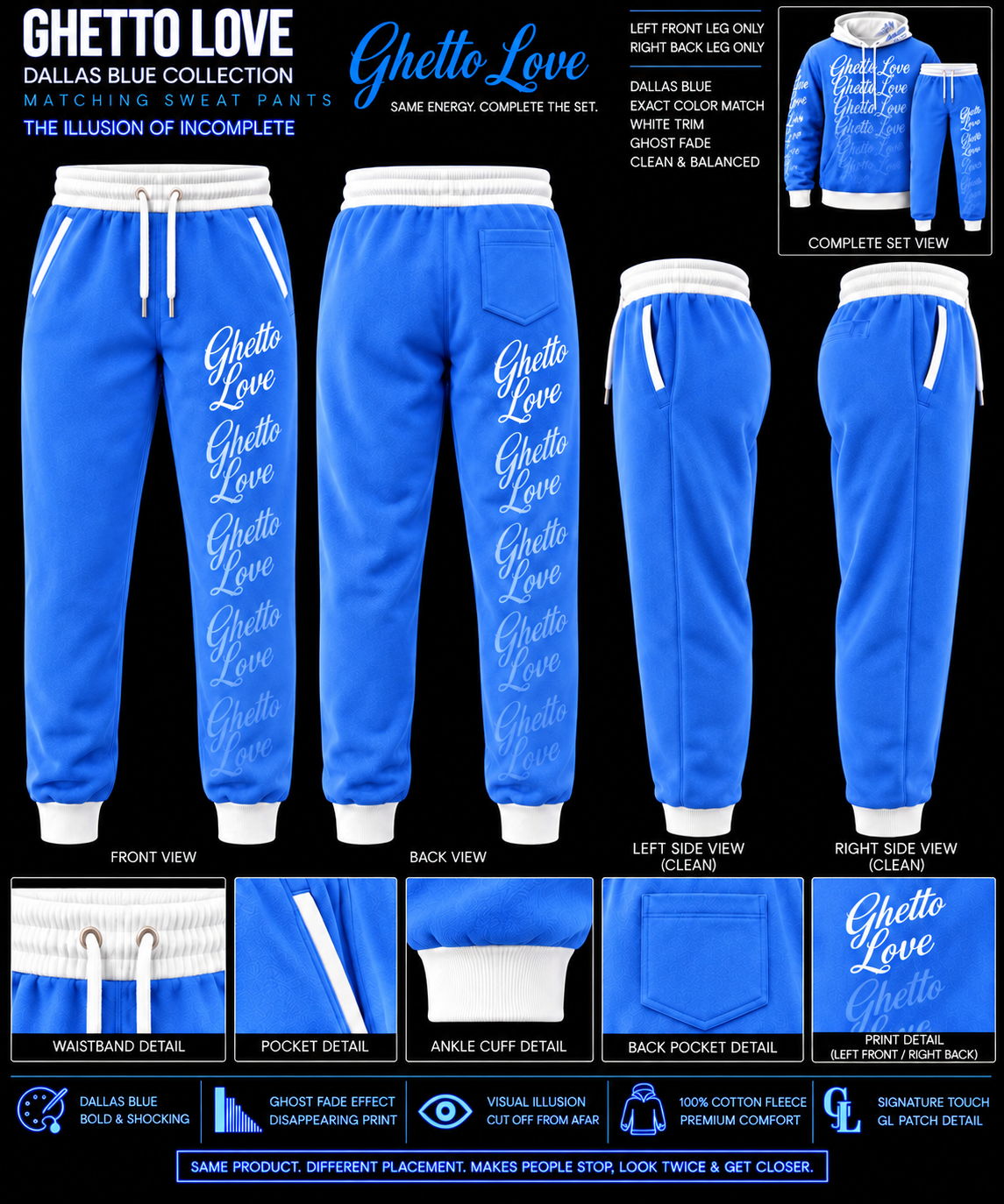 Ghetto Love Ghost Fade Logo Joggers