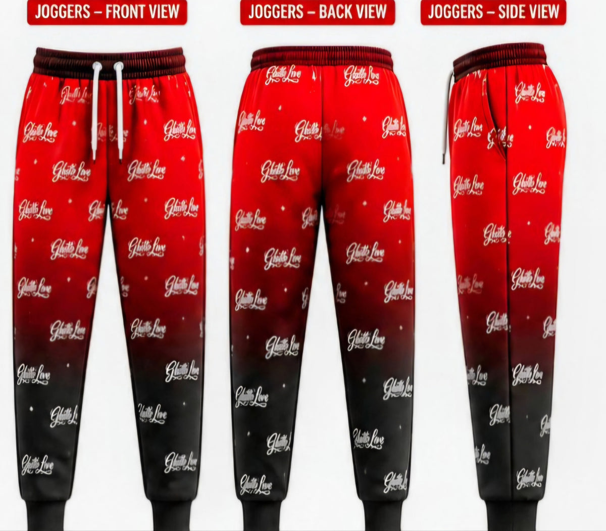Ghetto Love Fired Up Logo Joggers