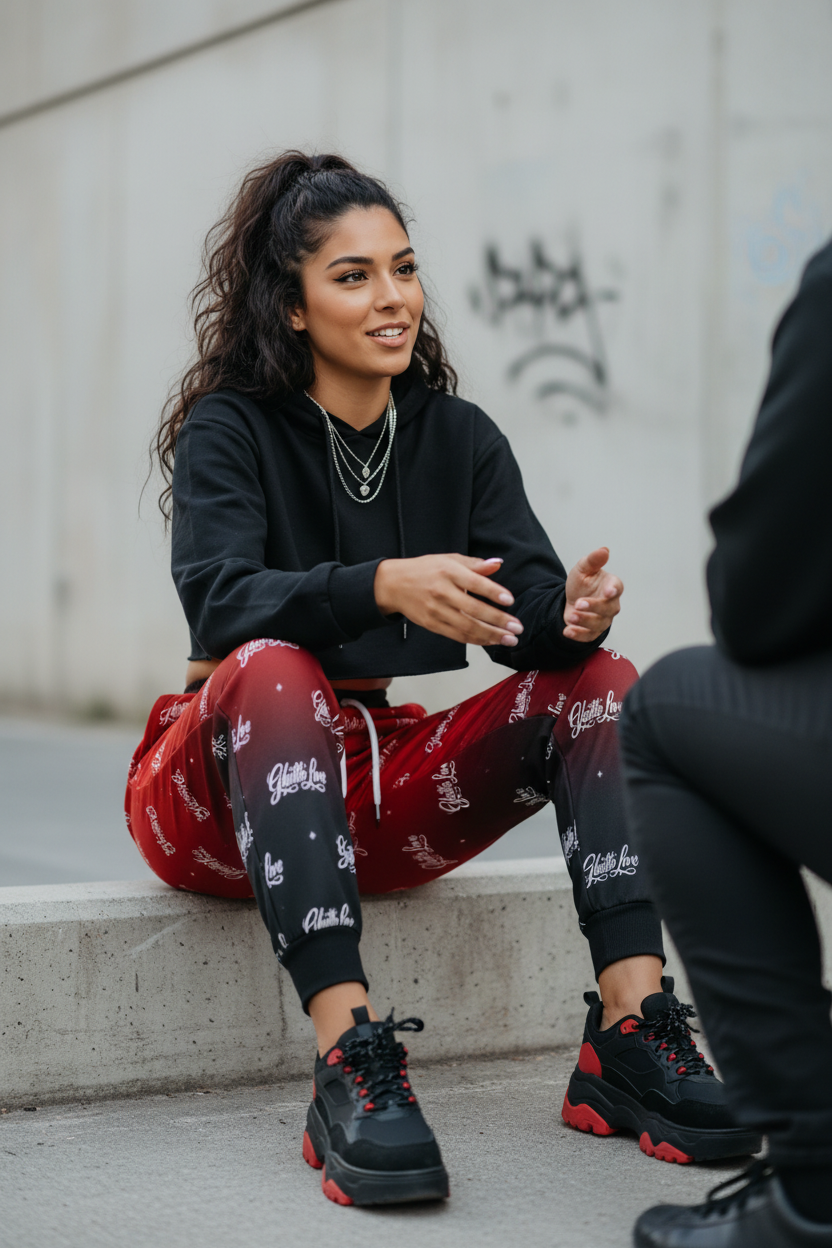 Ghetto Love Fired Up Logo Joggers