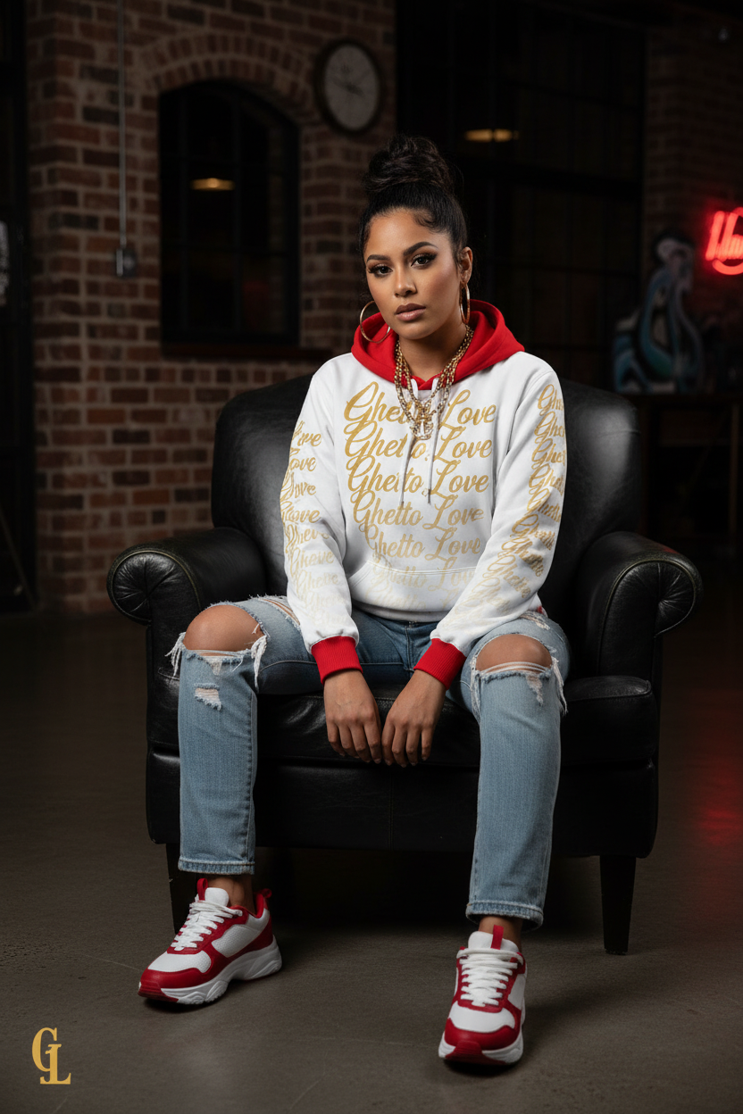Ghetto Love Ghost Fade Logo Hoodie